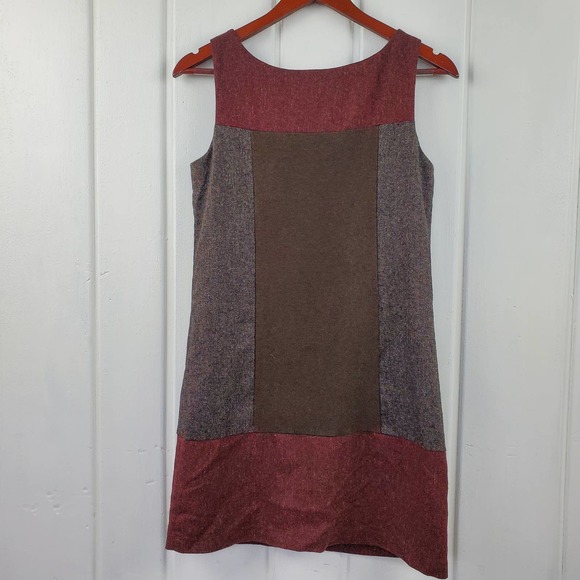 Bailey 44 Wool Blend Color Block Gray Rust Sleeveless Shift Mini Dress Sz Small - Picture 4 of 6